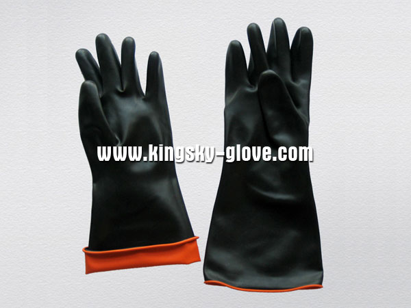 Heavy Duty Double Color Industrial Latex Glove-5603