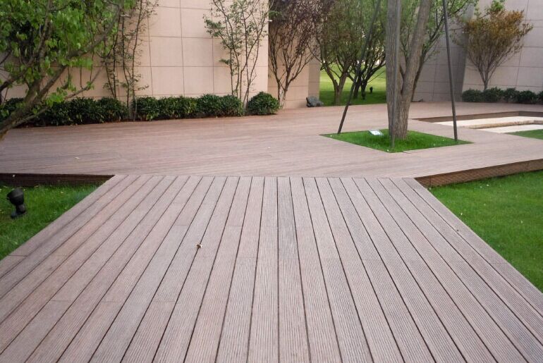 No Slip Waterproof Outdoor Walnut Strand Woven Bamboo Flooring