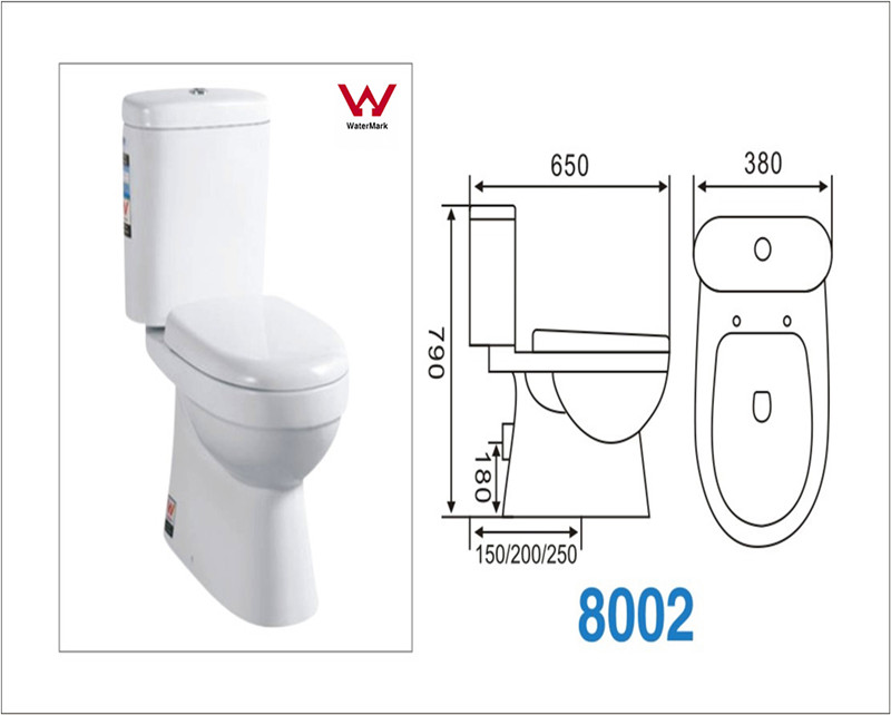 Two Piece Washdown Toilet with Ce/Watermark Sertification (CVT8002)