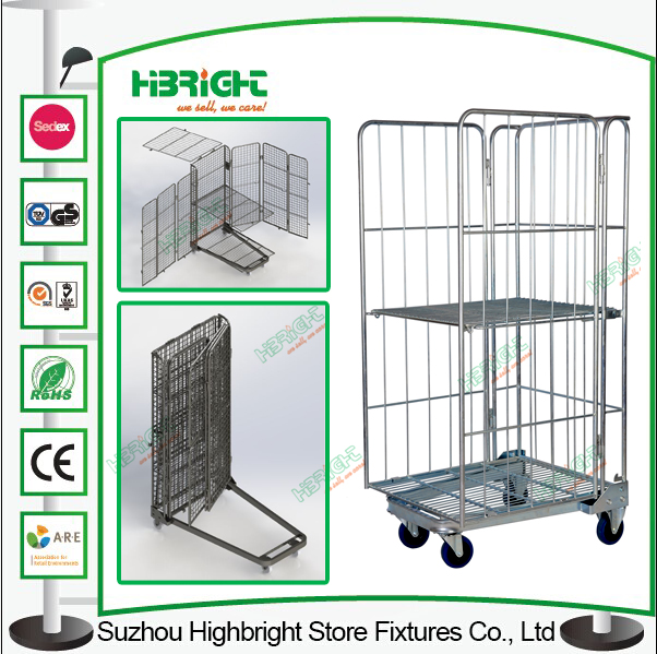 Warehouse Roll Storarge Cage Container Trolley Cart