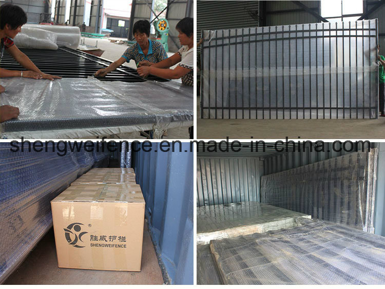 2.4 Length 1.8m Height Black Galvanized Steel Fence