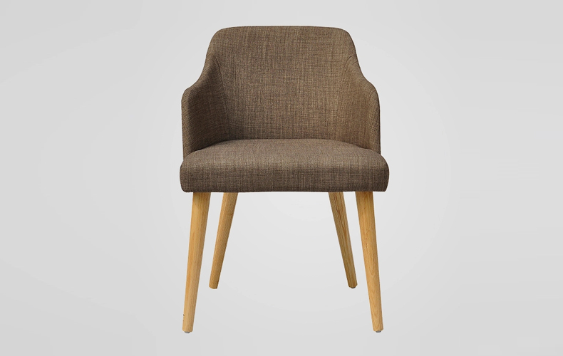 High Armrest Fabric Wooden Chair for Dining Room