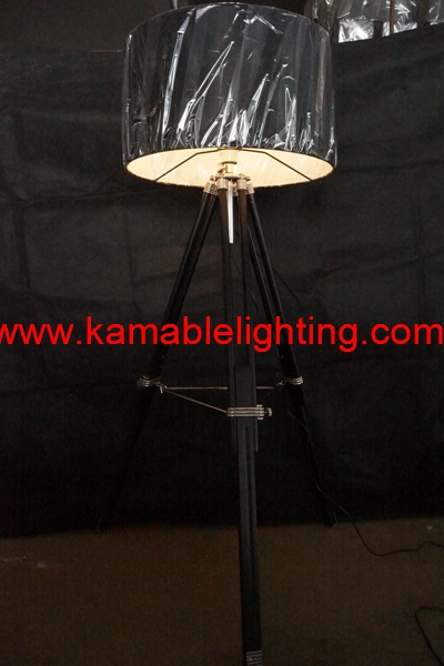 Black Lampshade Tripod Studio Floor Lamp