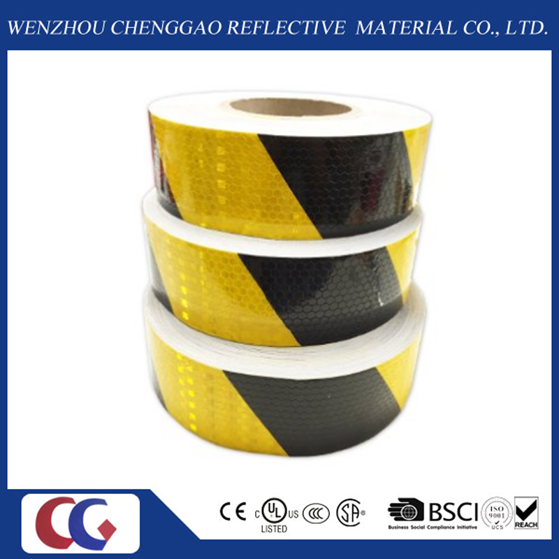 Red/White Double Colors Stripe Design Reflective Warning Tape (C3500-S)