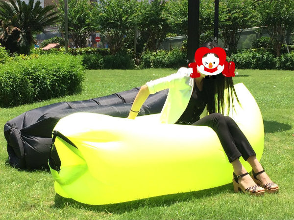 Outdoor Inflatable Banana Lamzac Hangout Laybag or Sleeping Air Bag