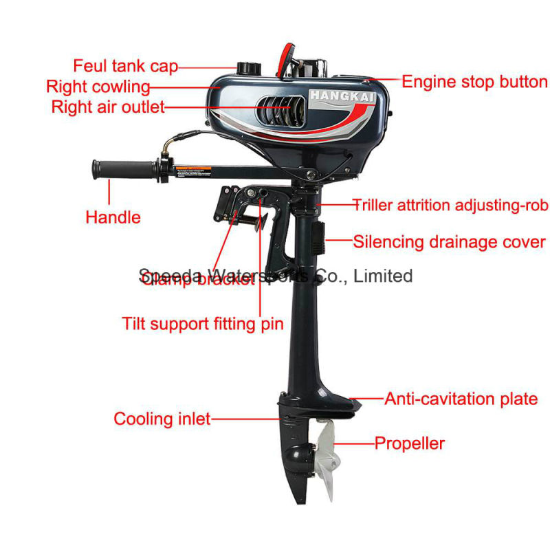 Hangkai 2HP Boat Motor Water Cooling Outboard with Ce