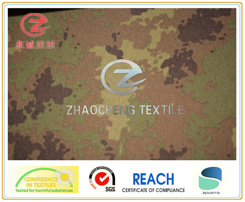 (ZCBP006) 150d Spandex Camouflage Printing Fabric of Italy Style with PU Coated for Military Uses