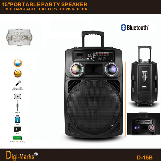 Cost-Effective Ce/FCC/UL Outdoor Karaoke HiFi Active Battery Trolley Mini Speaker