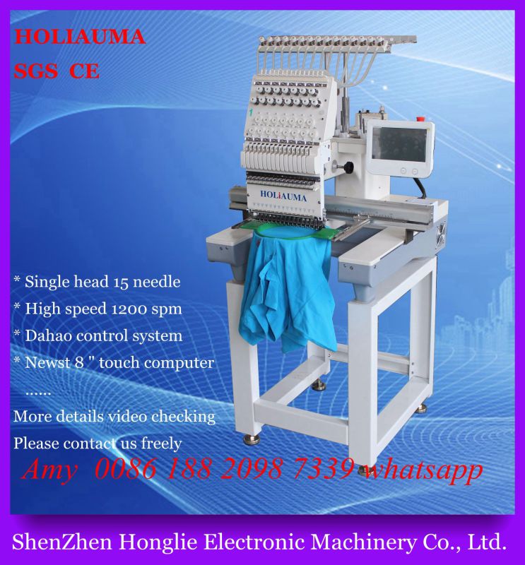 Top Sale Holiauma 1 Head Tajima Type Embroidery Machine for Multi Function Garment Hat Leather Embroidery