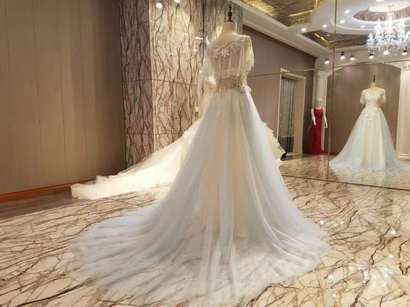 New Arrival 2017 Multi-Color Marriage Wedding Dresses with Shawl