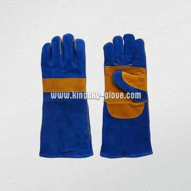 Cow Split Leather Protective Welding Glove Work Glove (6528)