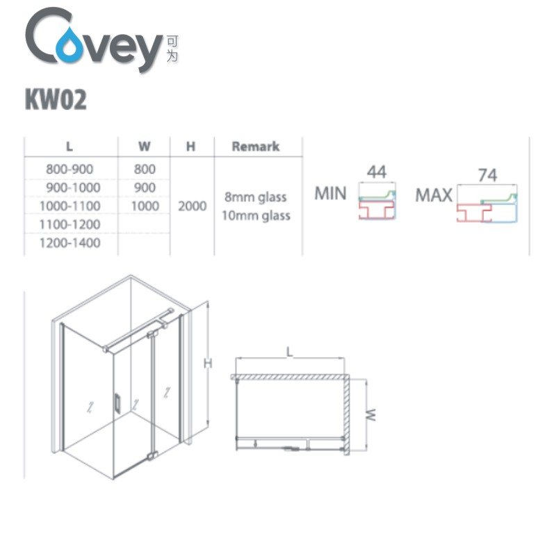 Adjustable Shower Enclosure with Certification of CCC/SGCC/Ce (AKW02)