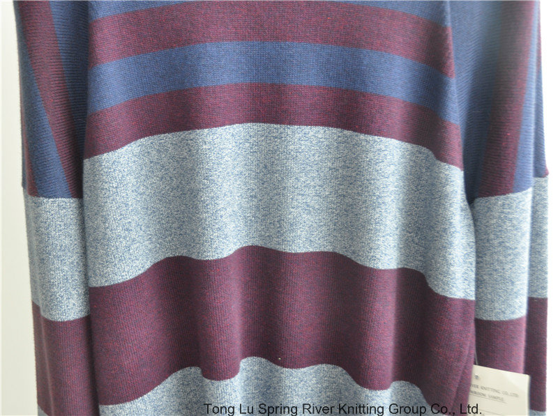 100%Cotton Round Neck Patterned Pullover Sweater for Men