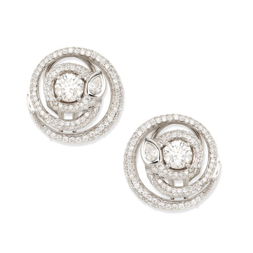 Spiral Shape Silver Stud Earrings Jewelry with High Qaulity CZ