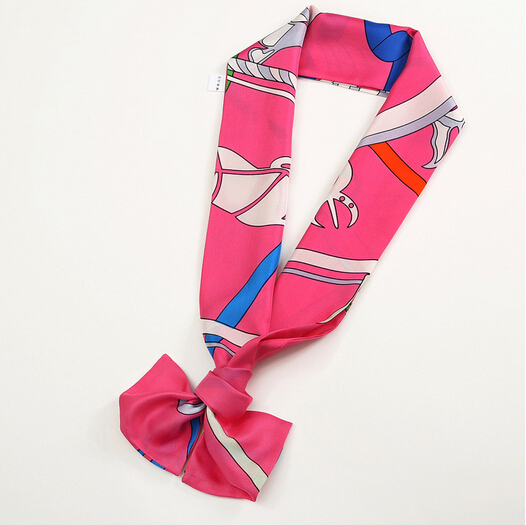 Silk Twill Decoration Tie Scarf Accessories Pink Scarf