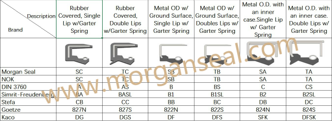 NBR/FKM Tb/BS Type Outer Skeleton Double Lips Oil Seal