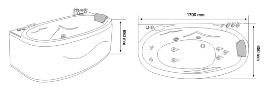 Whirlpool Jacuzzi Massage Bathtub (M-04)