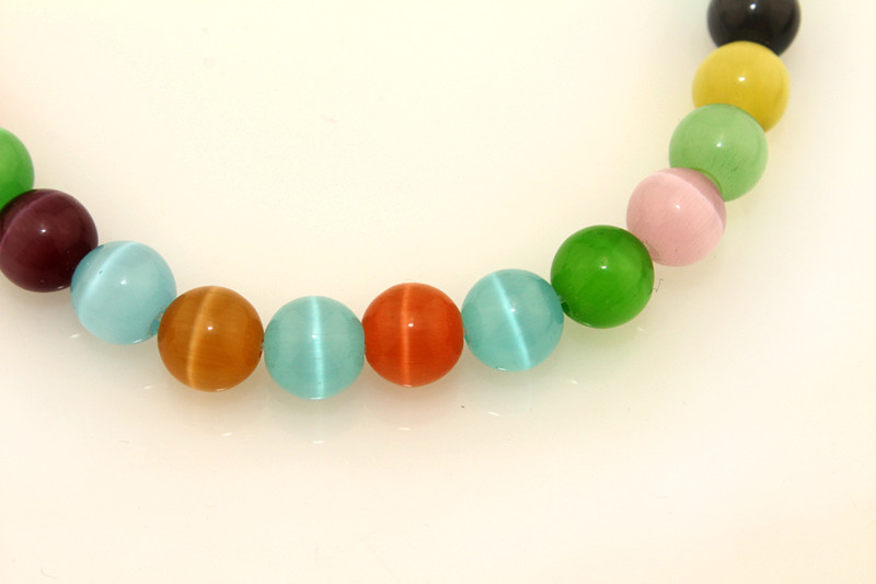Wholesale Synthetic Cat's Eye Loose Strand 6 8 10 12 14mm Round Rainbow Opal