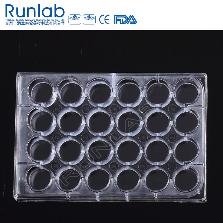 CE Marked 24-Well Flat Bottom Culture Plate