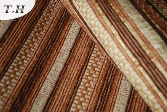 Shinning Chenille Stripe Fabric for Furniture (FTH31416)