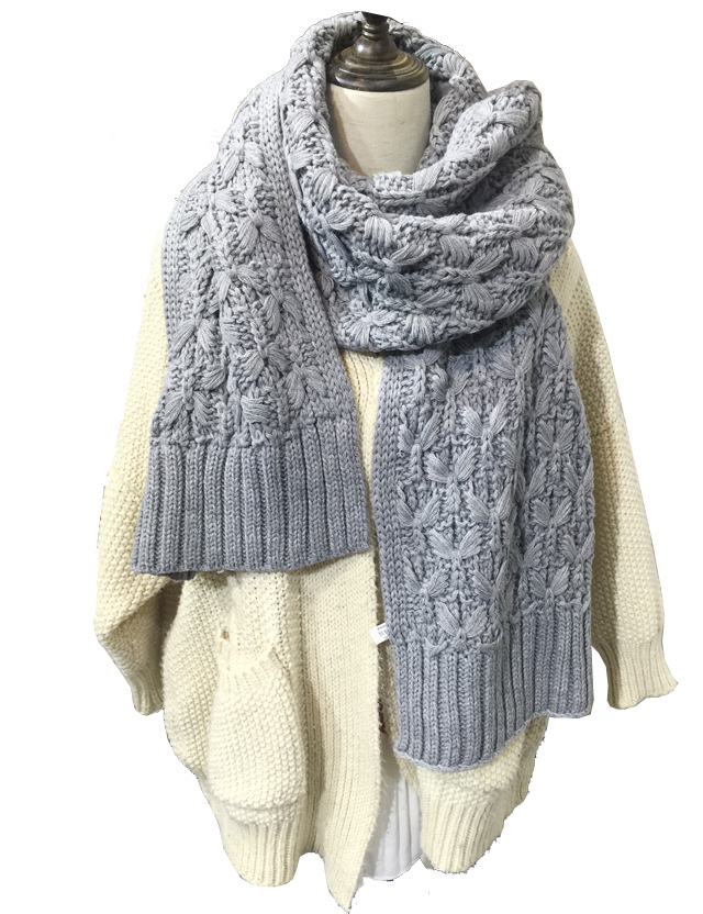 Womens Mens Heavy Cable Slouch Unisex Knitted Long Thick Winter Scarf (SK148)