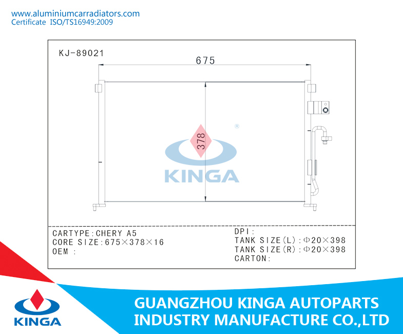 Auto Cooling Aluminum Condenser for Chery A5