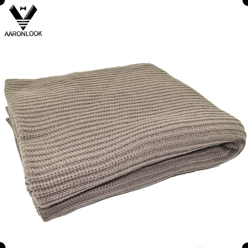 Adult Plain Acrylic Rib Knit Blanket