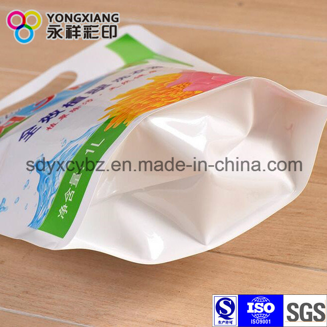 Size Customized Laundry Detergent Bag with Spout and Handle Hole