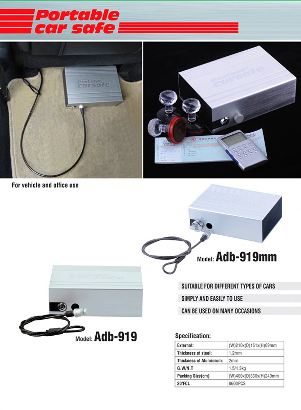 Car Safe Box, Car Storage Box Lock (AL-B919)