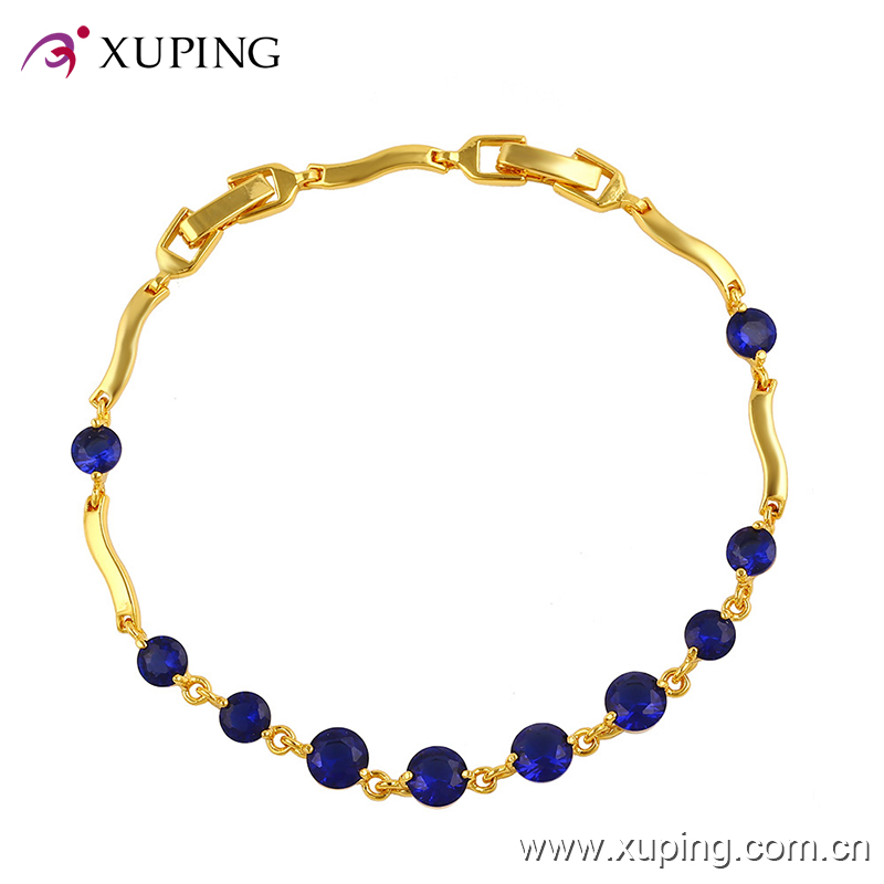 Xuping Fashion 24k Gold Gemstone CZ Jewelry Bracelet -71459