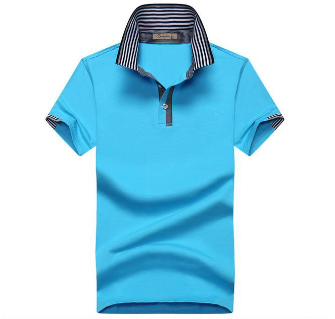 Men's 3D Embroidery Single Jersey Fabric Custom 180GSM 97 Cotton 3 Spandex Polo T Shirt