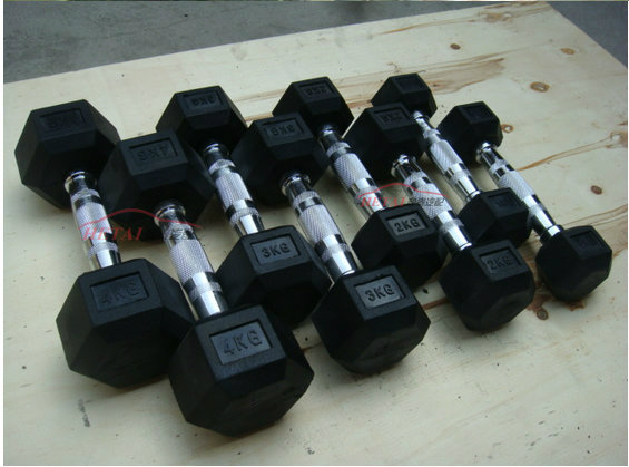 Fitness Training Equipment Rubber Coated Dumbbell Price