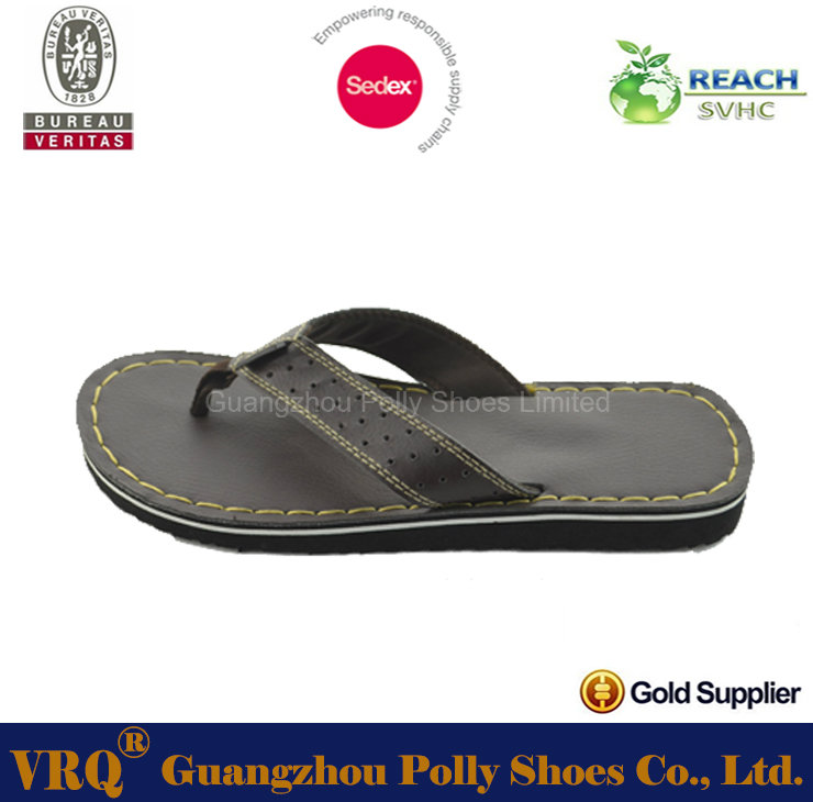 China Leahter Comfort Sandal Men Flip Flop Manufacturing