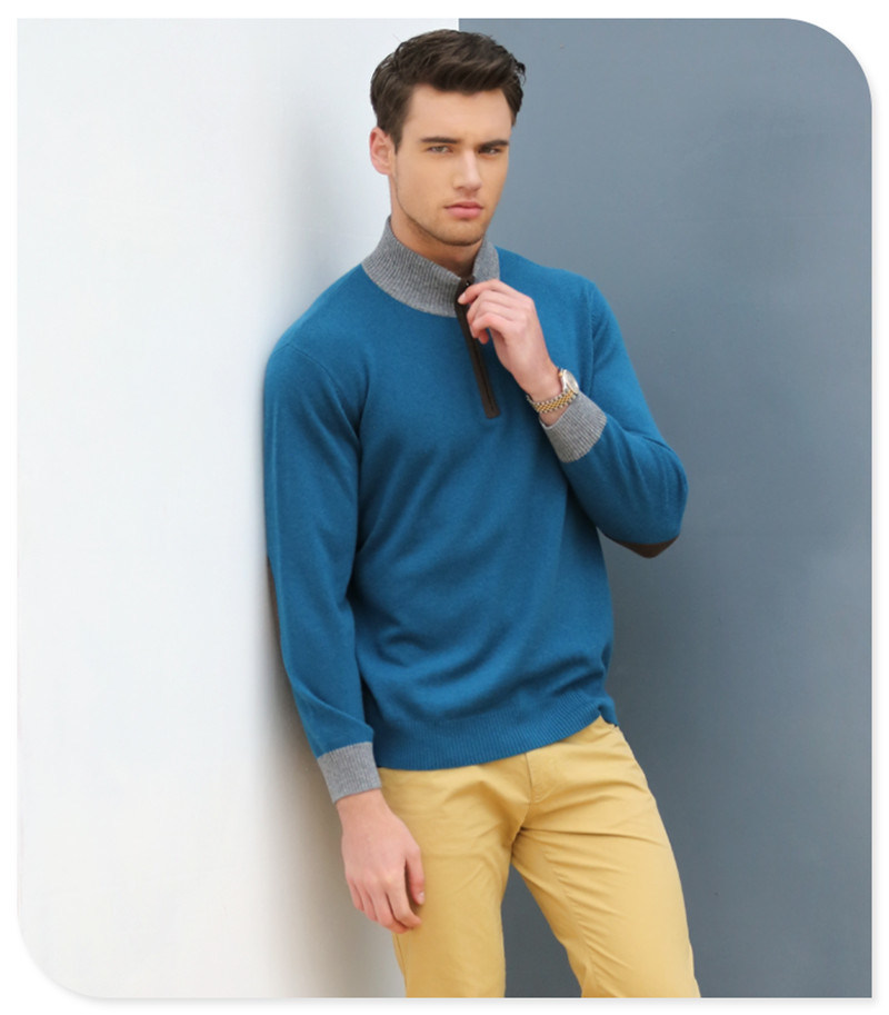 Men's Cotton Cashmere Cable Knitted Sweater