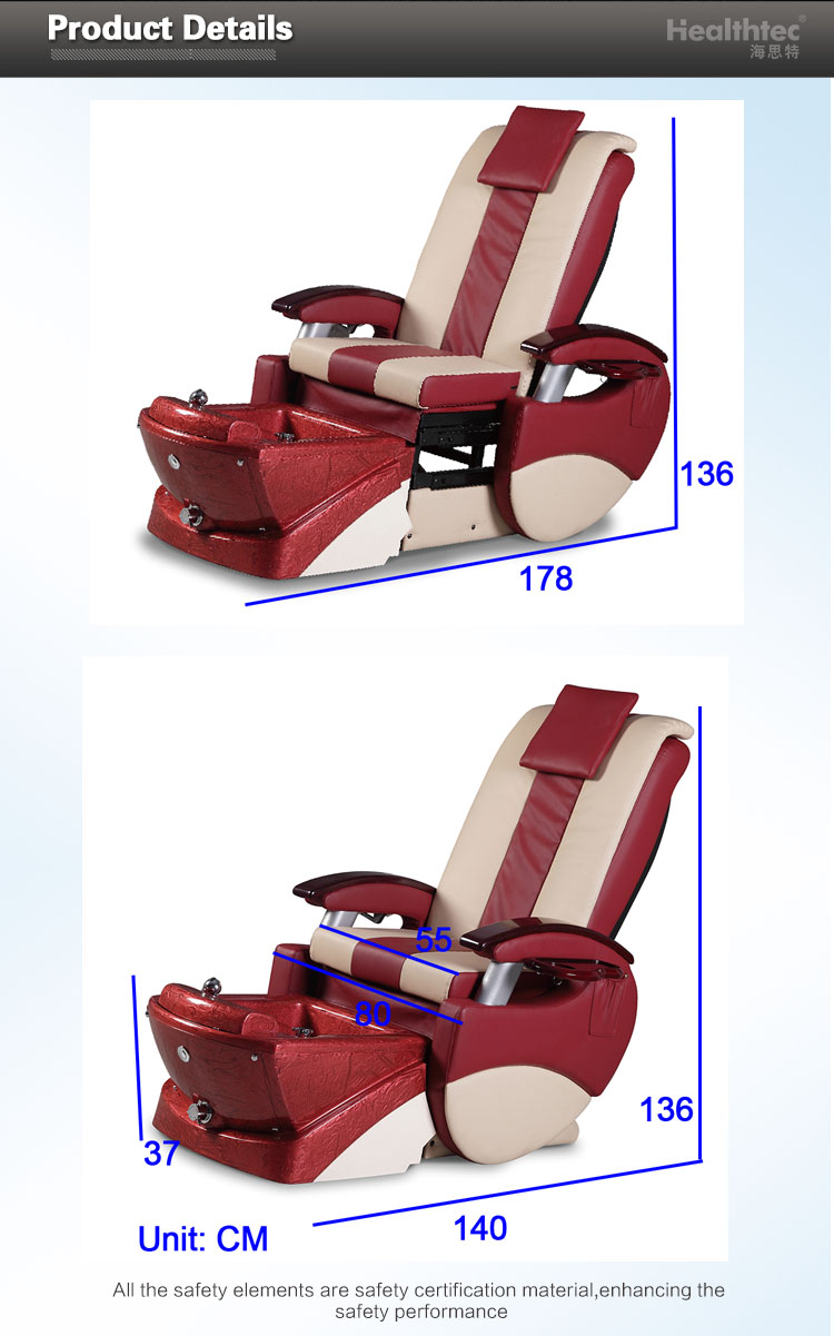 ETL Approved Sliding Armrest Whirlpool SPA Chair (F101-020B)