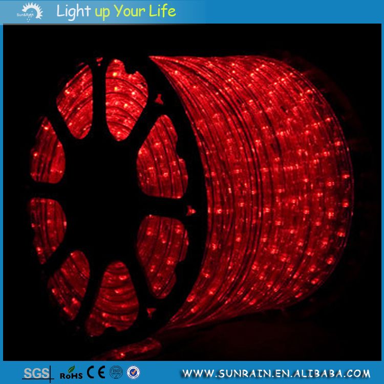 Rice Rope Light Round 2 Wires Red for Holiday and Christmas Decoration