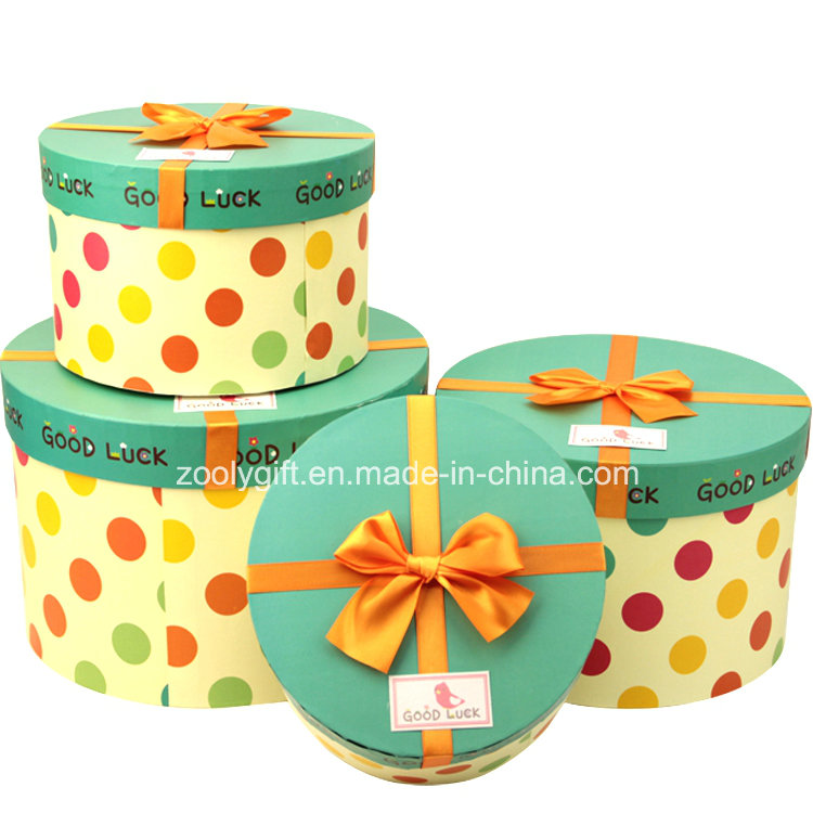 Custom Printing Paper Cardboard Gift Packing Round Boxes