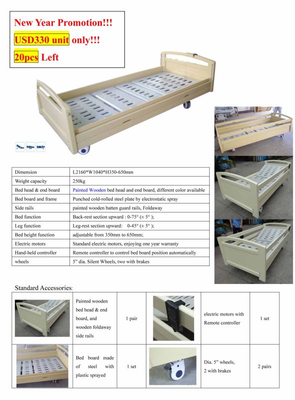 Promotion! ! Half Discount Sales! Electric Adjustable Wooden Home Care Bed