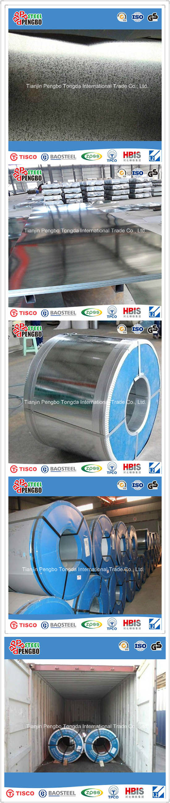 JIS G3302/En10142/ASTM A653 Cold Rolled Galvanized Steel Coil