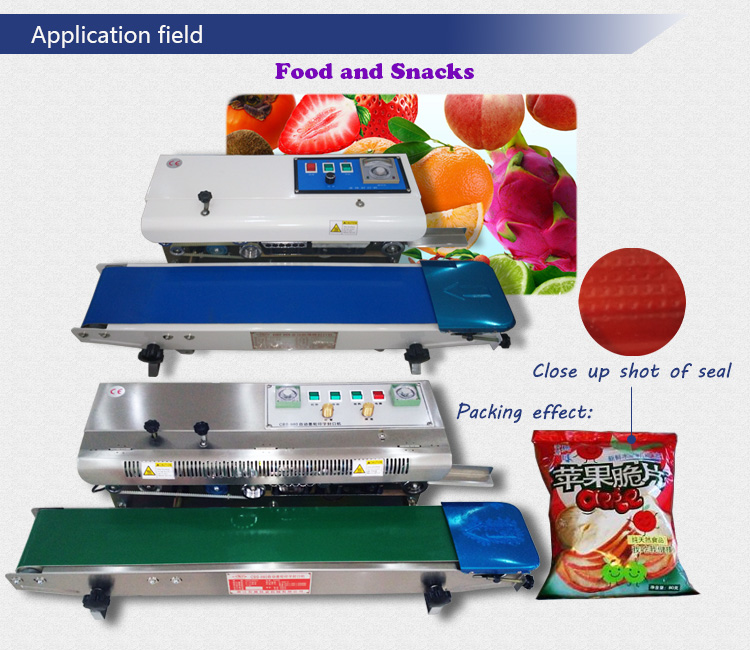 Mobile Continuous Sealer Table Top Horizontal Continue Band Sealing Machine with 110 220V 60Hz 50Hz for Long Big Size Bag Mouth