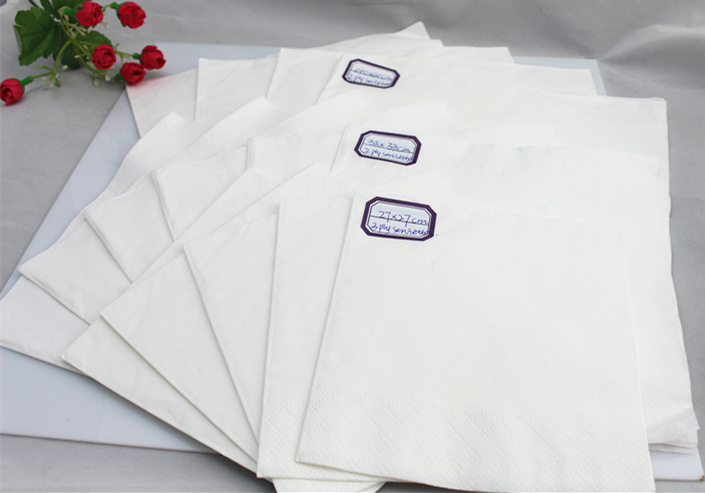 Square Wedding White Napkin