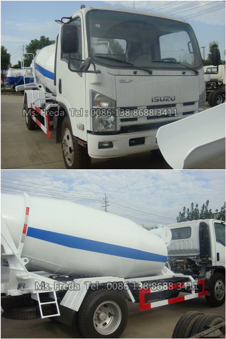 Isuzu 700p 5m3 Small Self Loading Concrete Mixer Truck