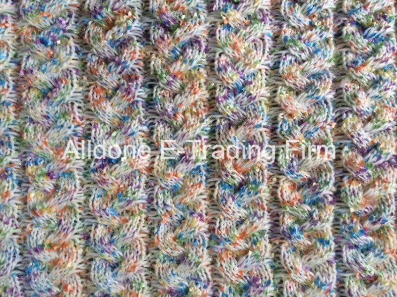 Acrylic Cable Knit Fabric for Blanket Shoes Sweaters Pillow Cushion