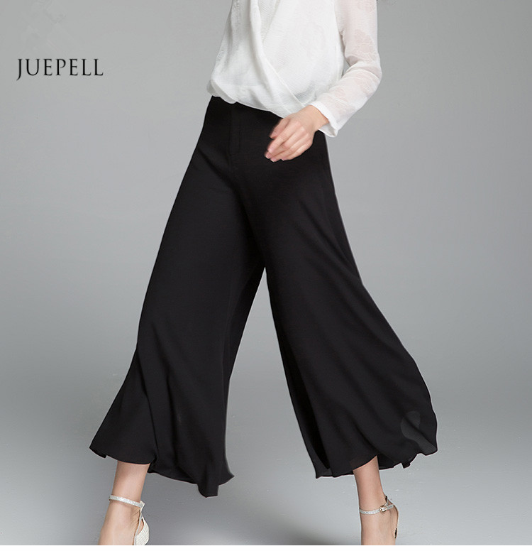 Casual Black Chiffon Loose Pants Women for Summer