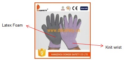 Foam Latex Coated Safety Gloves of String Knitted Dkl417