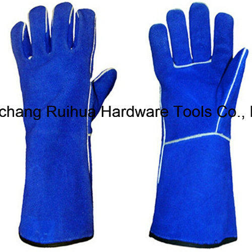 35cm Length High Quality Cow Split Leather Welding Gloves Price, Welding Safety Gloves, Long Leather Working Gloves, Lined Welding Gloves Factory