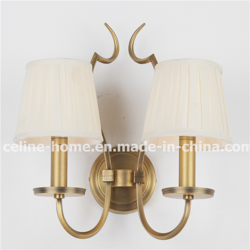 Hot Sale Iron Wall Lamp with Fabric Shade (SL2016-2B)