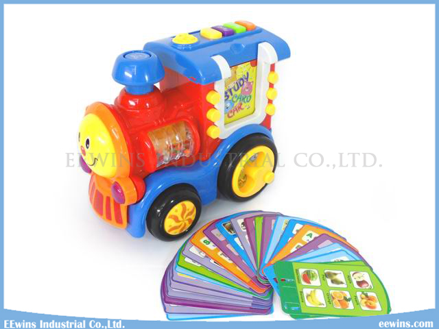 Toys Train Insert Card Learning Machine Toys with Study, Test, Music, Repeat Function