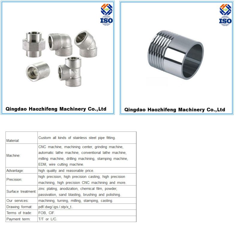 Custom All Kinds of Pipe Fitting by Stainless Steel Materials