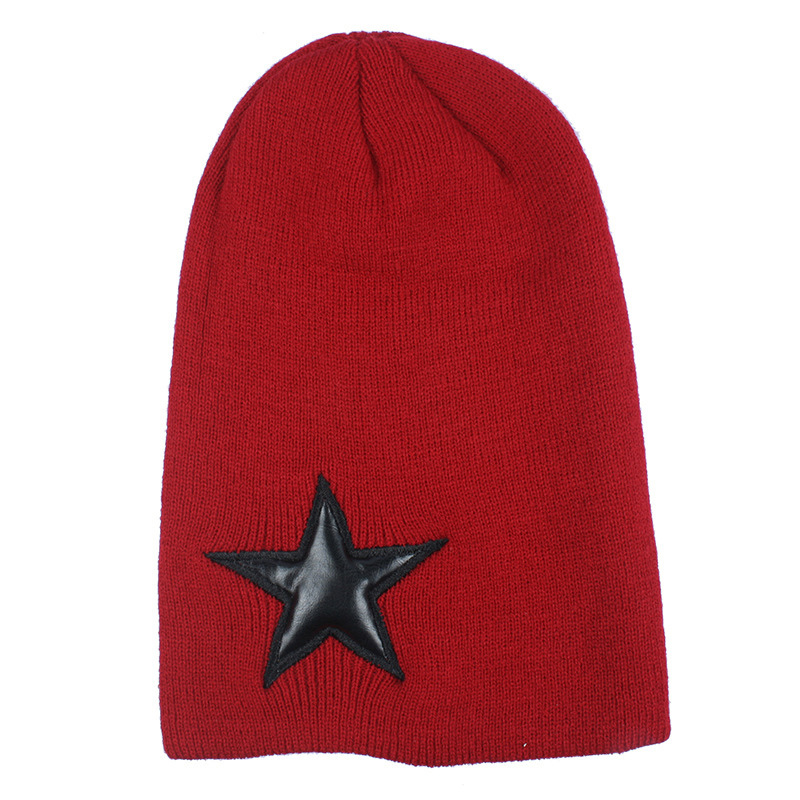 Mens Unisex Soft Stretch Winter Knitted Double Layer Slouch Hip-Pop Star Embroidery Warm Cap Beanie Hat (HW136)